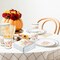 175 Pcs Thanksgiving Pink and Blue Party Supplies - Paper Plates Napkins Cups Cutlery (Serves 25)